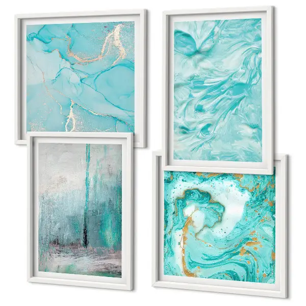 Multi-piece wall decor set Shades of blue abstract patterns