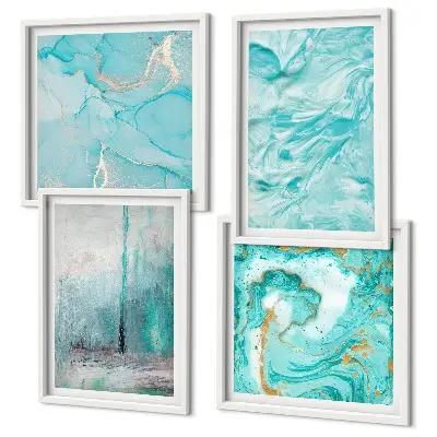 Multi-piece wall decor set Shades of blue abstract patterns