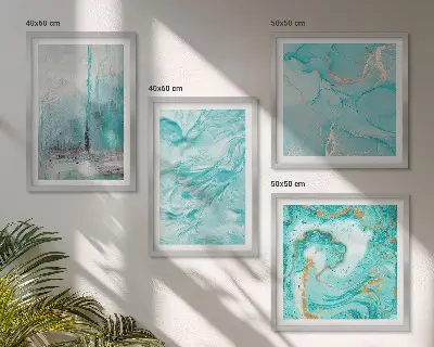 Multi-piece wall decor set Shades of blue abstract patterns
