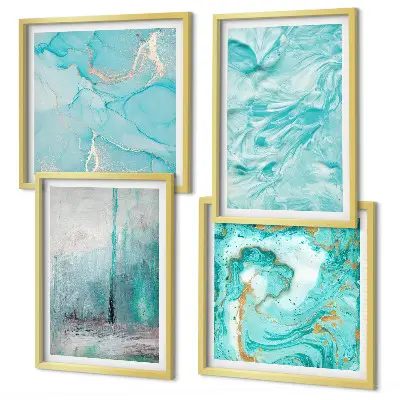 Multi-piece wall decor set Shades of blue abstract patterns