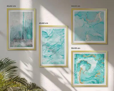 Multi-piece wall decor set Shades of blue abstract patterns