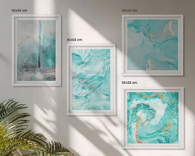 Multi-piece wall decor set Shades of blue abstract patterns