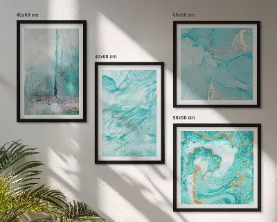 Multi-piece wall decor set Shades of blue abstract patterns