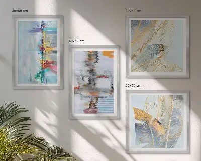 Abstract painting wall art set compositions