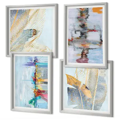 Abstract painting wall art set compositions