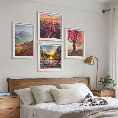 Multi-piece wall decor set Mountain landscapes by bike