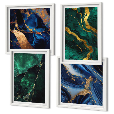 Set of 4 wall art pieces Elegant patterns on stones