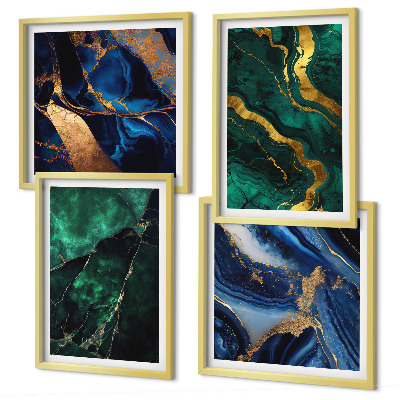 Set of 4 wall art pieces Elegant patterns on stones