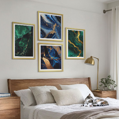 Set of 4 wall art pieces Elegant patterns on stones