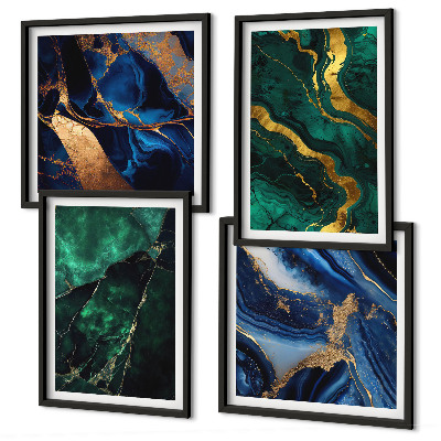 Set of 4 wall art pieces Elegant patterns on stones