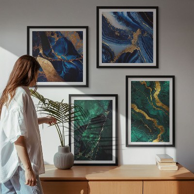 Set of 4 wall art pieces Elegant patterns on stones