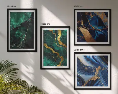 Set of 4 wall art pieces featuring elegant stone patterns