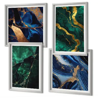 Set of 4 wall art pieces featuring elegant stone patterns
