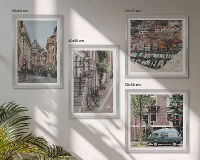 Multi-piece wall decor set City views of buildings