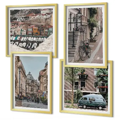 Multi-piece wall decor set City views of buildings