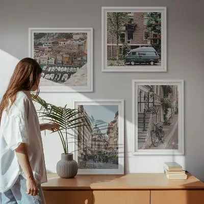 Multi-piece wall decor set City views of buildings