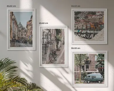 Multi-piece wall decor set City views of buildings