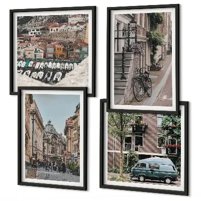 Multi-piece wall decor set City views of buildings