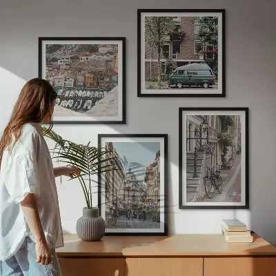 Multi-piece wall decor set City views of buildings