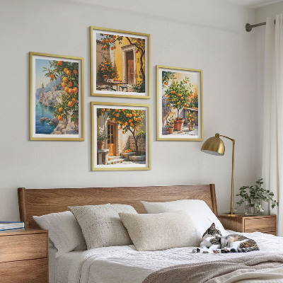 Wall art set Painted citrus landscapes