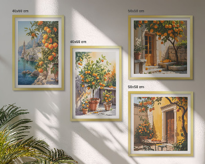Wall art set Painted citrus landscapes