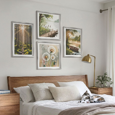 Multi-piece wall decor set Forest landscape, lake Łódź