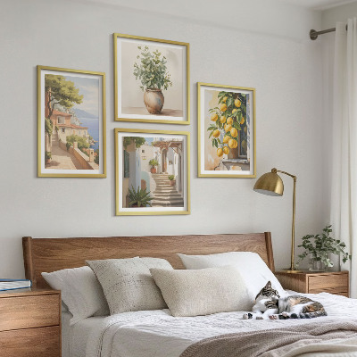 Multi-piece wall decor set Flowers in a vase, a sea of ​​lemons