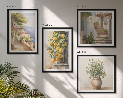 Multi-piece wall decor set Flowers in a vase, a sea of ​​lemons