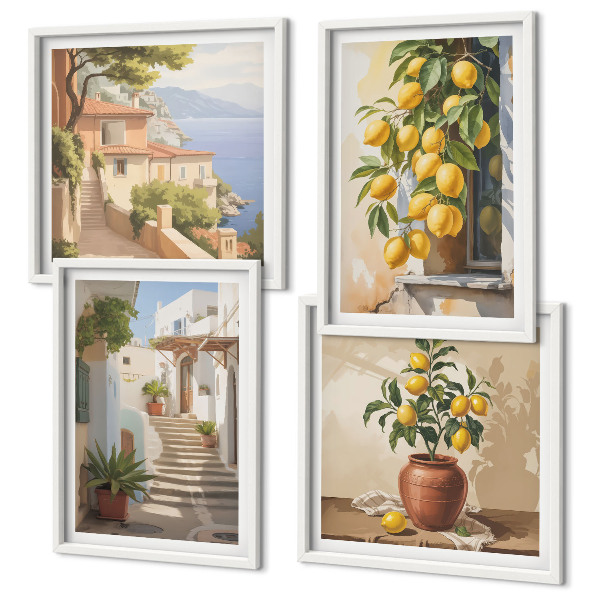Wall art set Lemon Streets Sea View