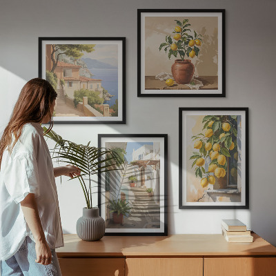 Wall art set Lemon Streets Sea View
