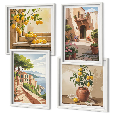 Set of 4 wall art pieces Citrus fruits in the kitchen