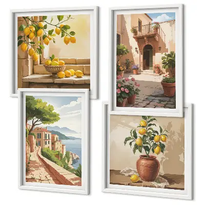 Citrus Fruits Wall Art set of 4 pieces
