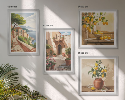 Set of 4 wall art pieces Citrus fruits in the kitchen