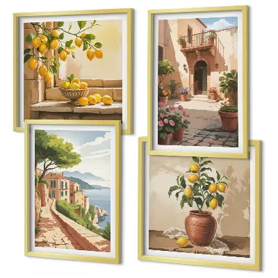 Citrus Fruits Wall Art set of 4 pieces