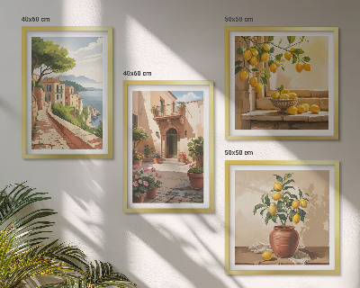Set of 4 wall art pieces Citrus fruits in the kitchen
