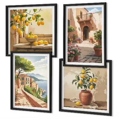 Citrus Fruits Wall Art set of 4 pieces
