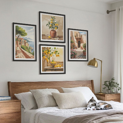 Set of 4 wall art pieces Citrus fruits in the kitchen