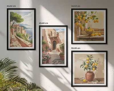 Citrus Fruits Wall Art set of 4 pieces
