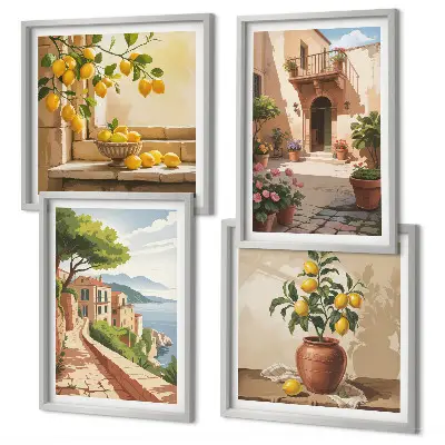 Citrus Fruits Wall Art set of 4 pieces