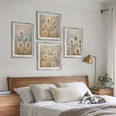 Multi-piece wall decor set Pastel dandelion flowers