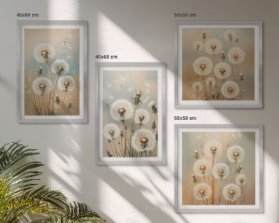 Multi-piece wall decor set Pastel dandelion flowers