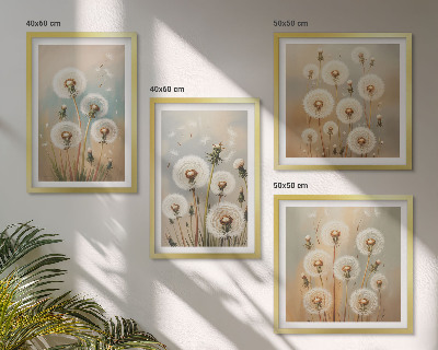Multi-piece wall decor set Pastel dandelion flowers