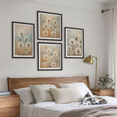 Multi-piece wall decor set Pastel dandelion flowers