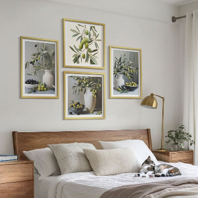 Multi-piece wall decor set Olives in gray vases