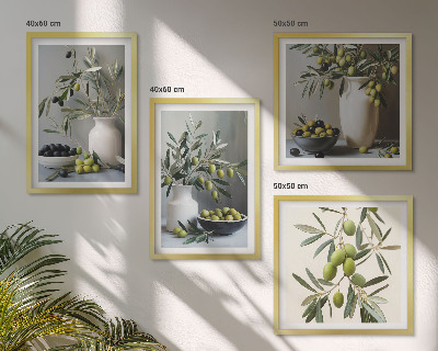 Multi-piece wall decor set Olives in gray vases