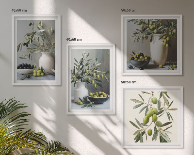 Multi-piece wall decor set Olives in gray vases