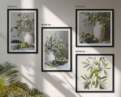 Multi-piece wall decor set Olives in gray vases