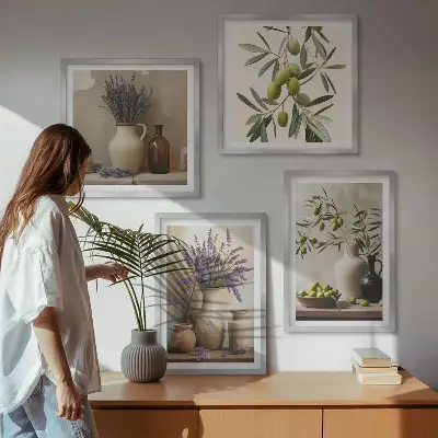 Floral vase wall art set of 4 decorative pieces