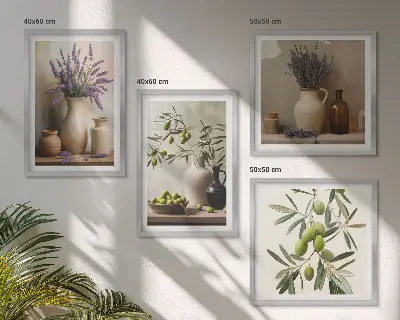 Floral vase wall art set of 4 decorative pieces