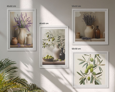 Set of 4 wall art pieces Flowers in vases decorations